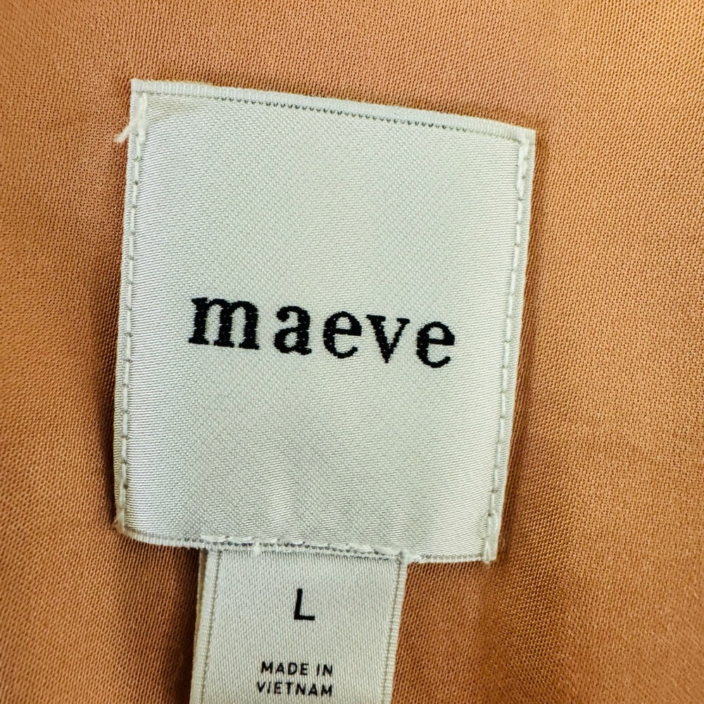 Maeve Anthropologie Copper Satin Blouse Women’s Large 100% Viscose Boho Chic - Picture 10 of 11